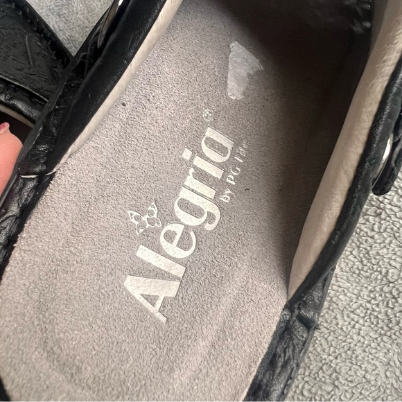 Alegria Klover Dearest Hybrid Leather Swivel Strap Comfort Sandal Clog Black - Picture 8 of 11